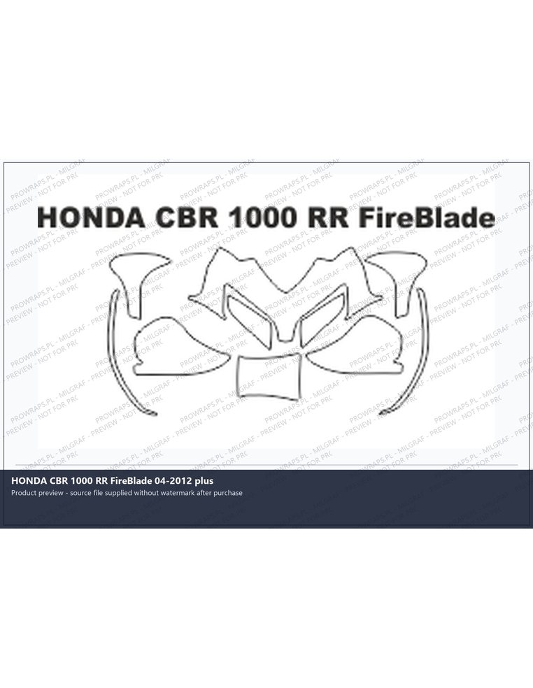 PPF Template - HONDA CBR 1000 RR FireBlade 04-2012 plus