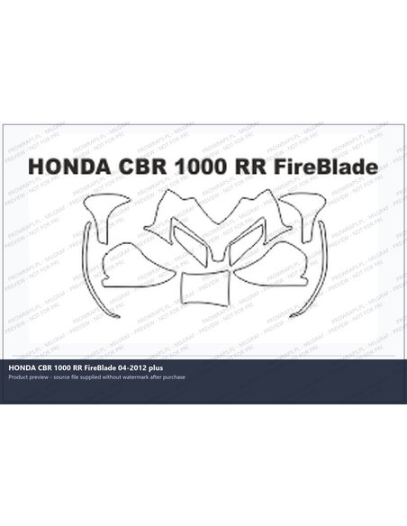 PPF Template - HONDA CBR 1000 RR FireBlade 04-2012 plus