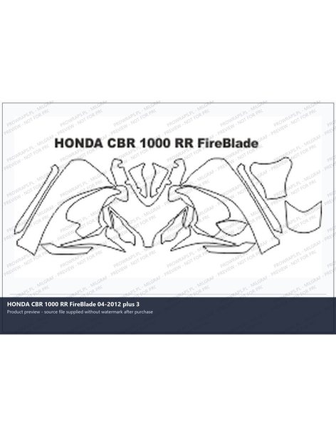 PPF Template - HONDA CBR 1000 RR FireBlade 04-2012 plus 3