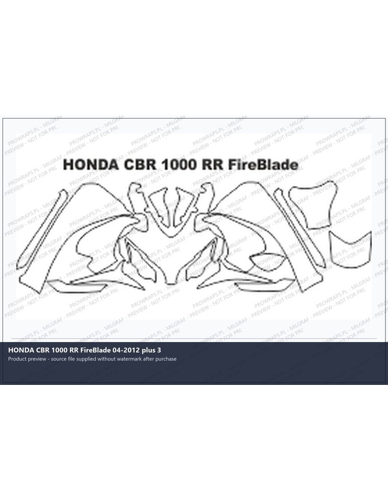 PPF Template - HONDA CBR 1000 RR FireBlade 04-2012 plus 3