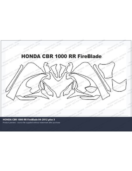 PPF Template - HONDA CBR 1000 RR FireBlade 04-2012 plus 3