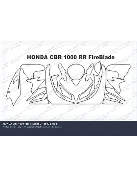 PPF Template - HONDA CBR 1000 RR FireBlade 04-2012 plus 4