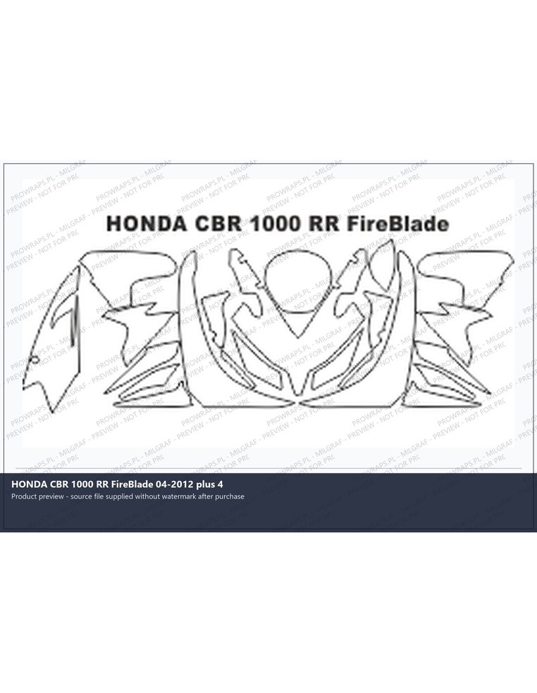 PPF Template - HONDA CBR 1000 RR FireBlade 04-2012 plus 4