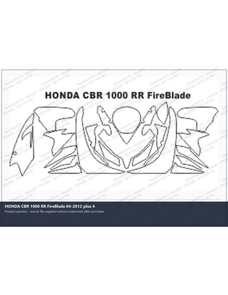 PPF Template - HONDA CBR 1000 RR FireBlade 04-2012 plus 4