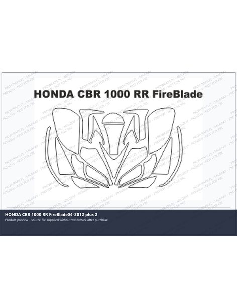 PPF Template - HONDA CBR 1000 RR FireBlade04-2012 plus 2