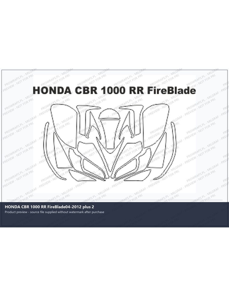 PPF Template - HONDA CBR 1000 RR FireBlade04-2012 plus 2