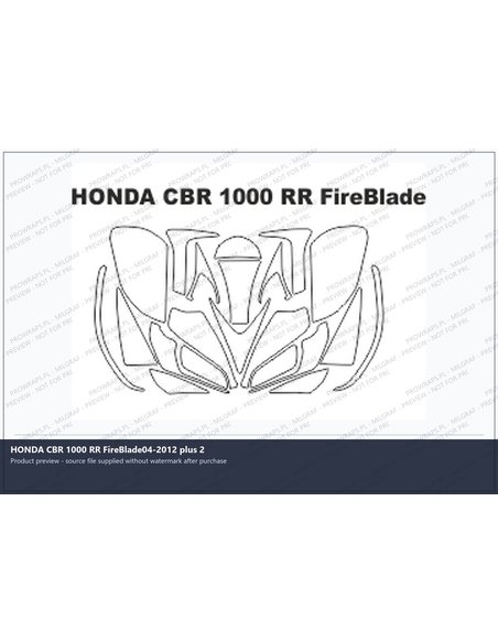 PPF Template - HONDA CBR 1000 RR FireBlade04-2012 plus 2