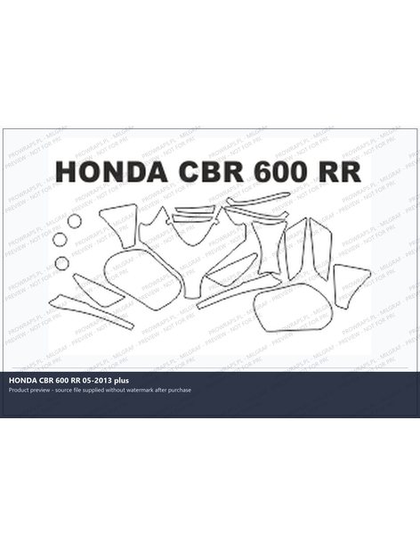 PPF Template - HONDA CBR 600 RR 05-2013 plus
