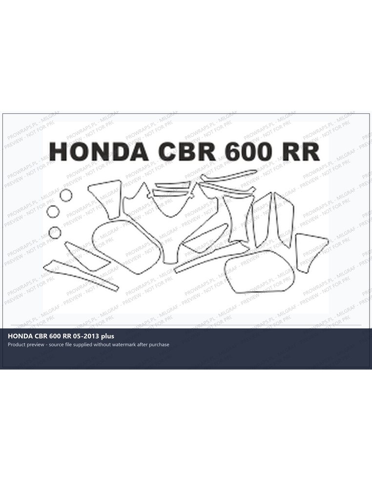 PPF Template - HONDA CBR 600 RR 05-2013 plus