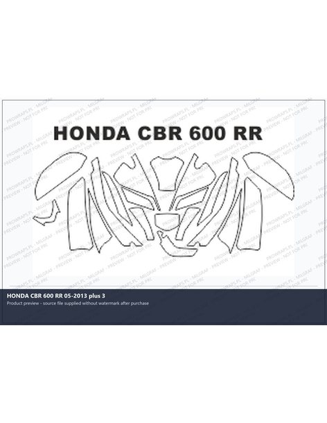 PPF Template - HONDA CBR 600 RR 05-2013 plus 3