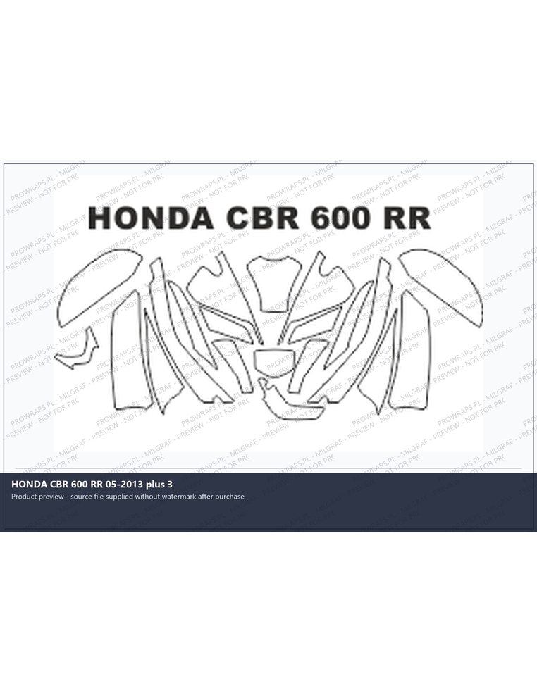 PPF Template - HONDA CBR 600 RR 05-2013 plus 3