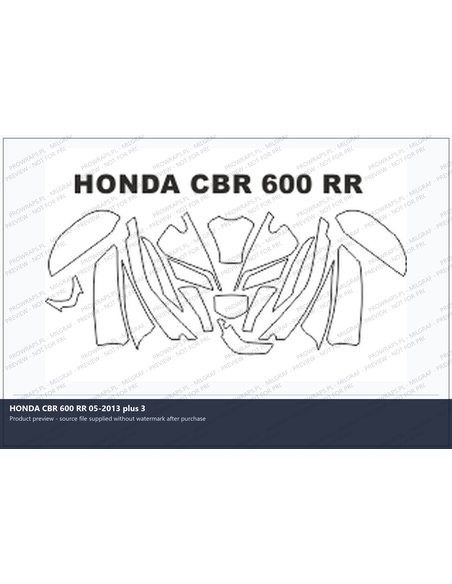PPF Template - HONDA CBR 600 RR 05-2013 plus 3
