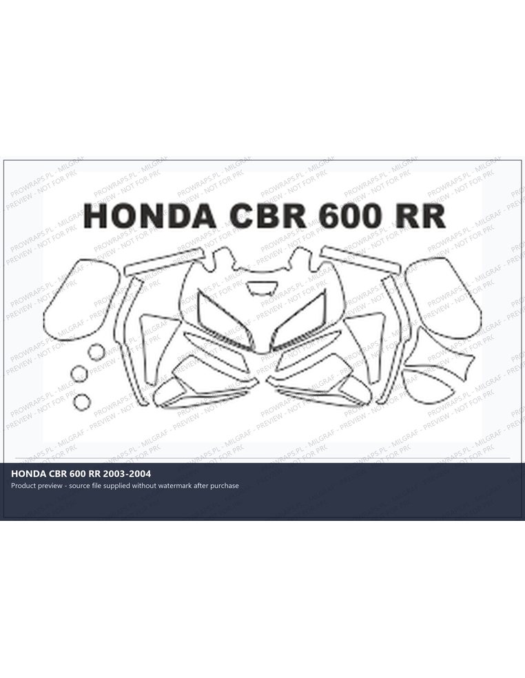 PPF Template - HONDA CBR 600 RR 2003-2004