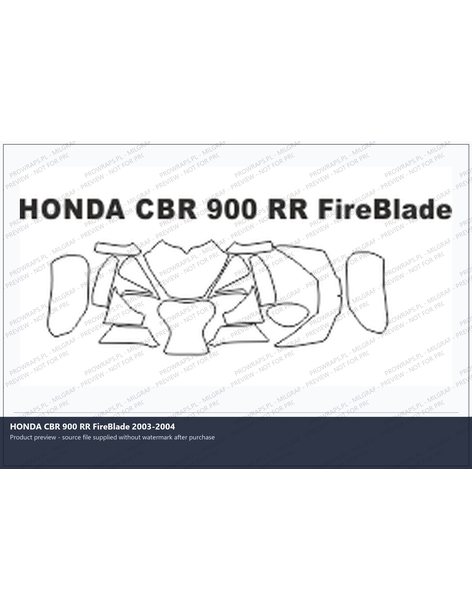 PPF Template - HONDA CBR 900 RR FireBlade 2003-2004