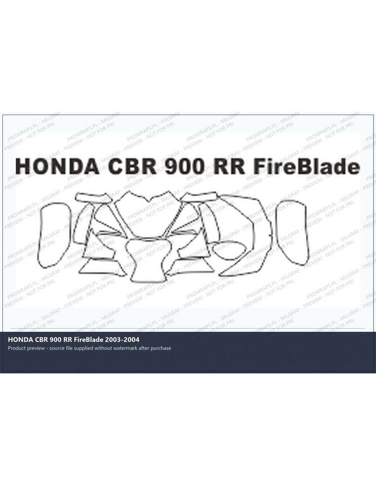 PPF Template - HONDA CBR 900 RR FireBlade 2003-2004