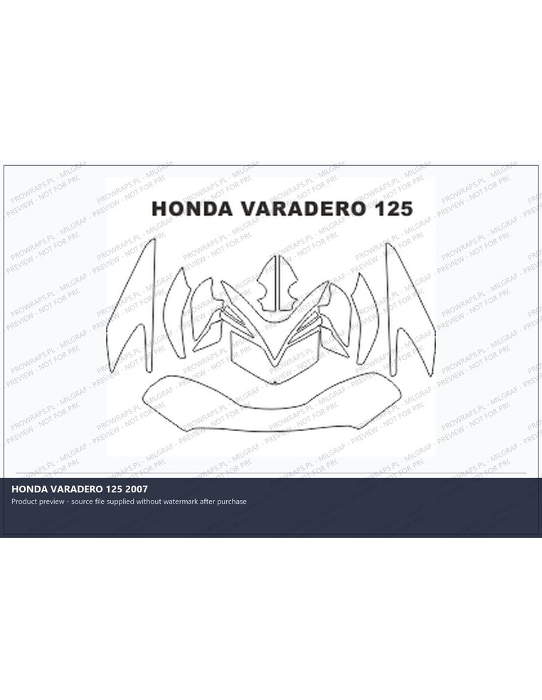 PPF Template - HONDA VARADERO 125 2007
