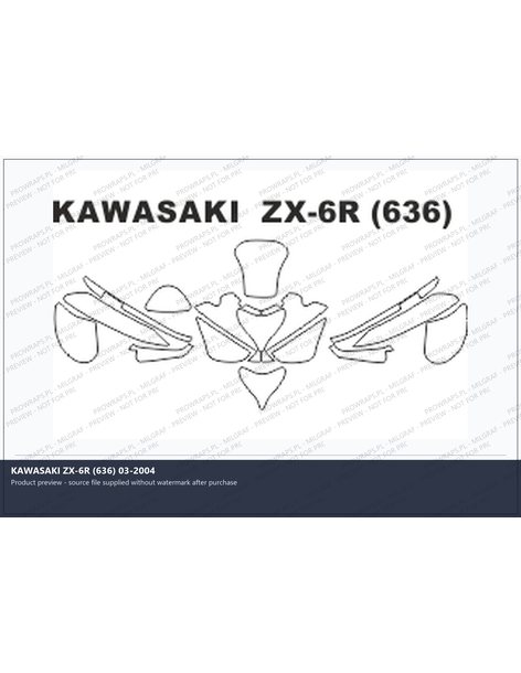PPF Template - KAWASAKI ZX-6R (636) 03-2004