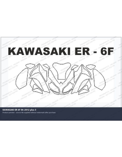 PPF Template - KAWASAKI ER 6F 06-2012 plus 3