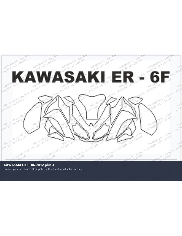 PPF Template - KAWASAKI ER 6F 06-2012 plus 3