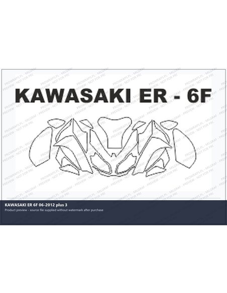 PPF Template - KAWASAKI ER 6F 06-2012 plus 3