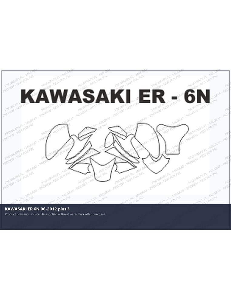 PPF Template - KAWASAKI ER 6N 06-2012 plus 3
