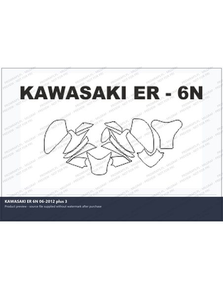 PPF Template - KAWASAKI ER 6N 06-2012 plus 3