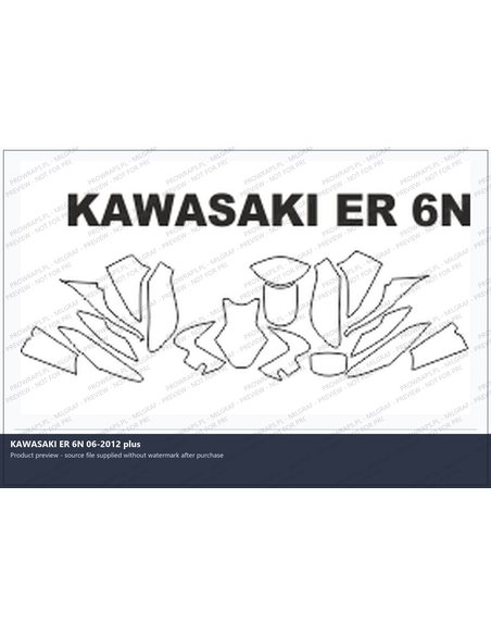 PPF Template - KAWASAKI ER 6N 06-2012 plus