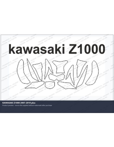 PPF Template - KAWASAKI Z1000 2007-2010 plus