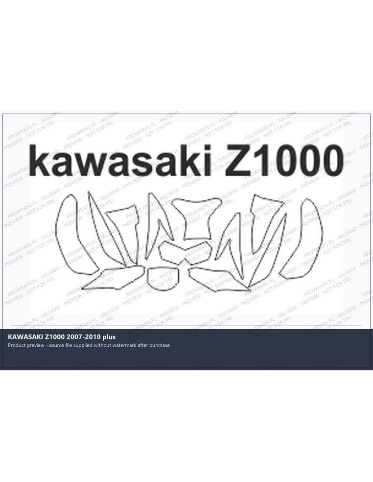 PPF Template - KAWASAKI Z1000 2007-2010 plus