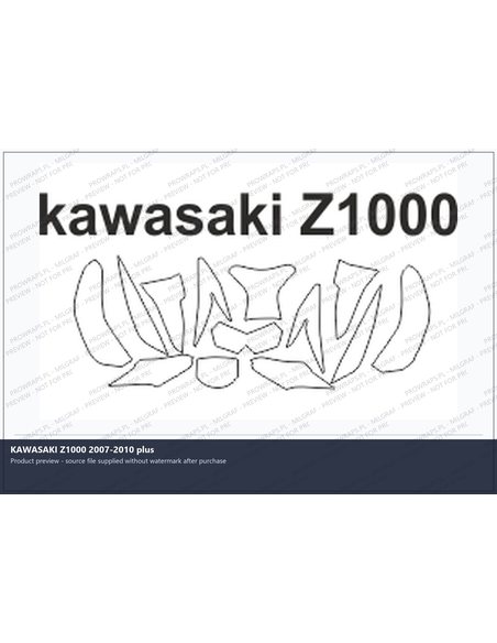 PPF Template - KAWASAKI Z1000 2007-2010 plus