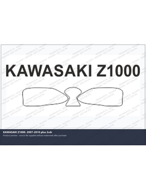 PPF Template - KAWASAKI Z1000. 2007-2010 plus 2cdr