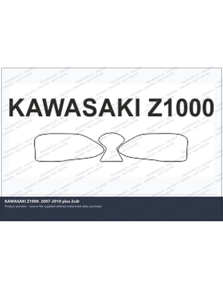 PPF Template - KAWASAKI Z1000. 2007-2010 plus 2cdr