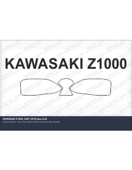 PPF Template - KAWASAKI Z1000. 2007-2010 plus 2cdr
