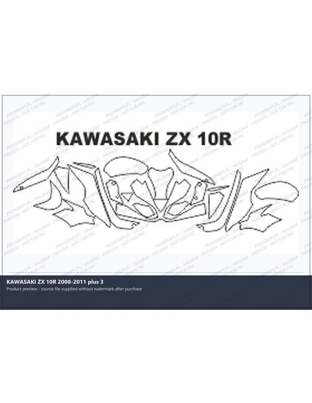 PPF Template - KAWASAKI ZX 10R 2008-2011 plus 3