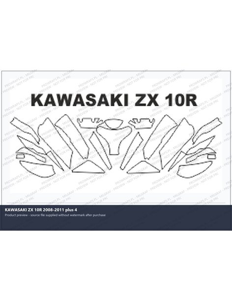 PPF Template - KAWASAKI ZX 10R 2008-2011 plus 4