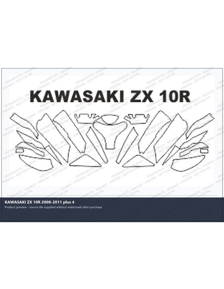 PPF Template - KAWASAKI ZX 10R 2008-2011 plus 4