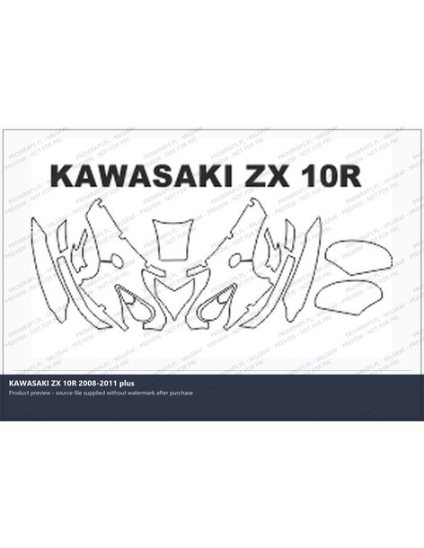 PPF Template - KAWASAKI ZX 10R 2008-2011 plus