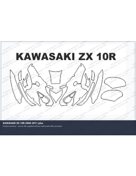PPF Template - KAWASAKI ZX 10R 2008-2011 plus