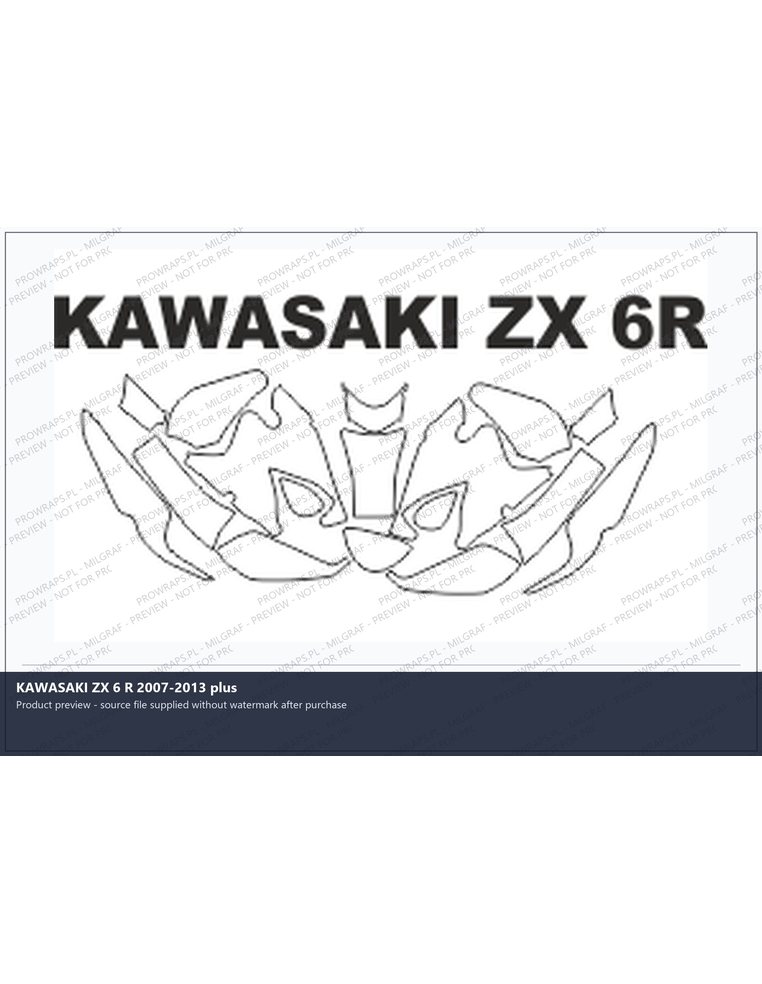 PPF Template - KAWASAKI ZX 6 R 2007-2013 plus