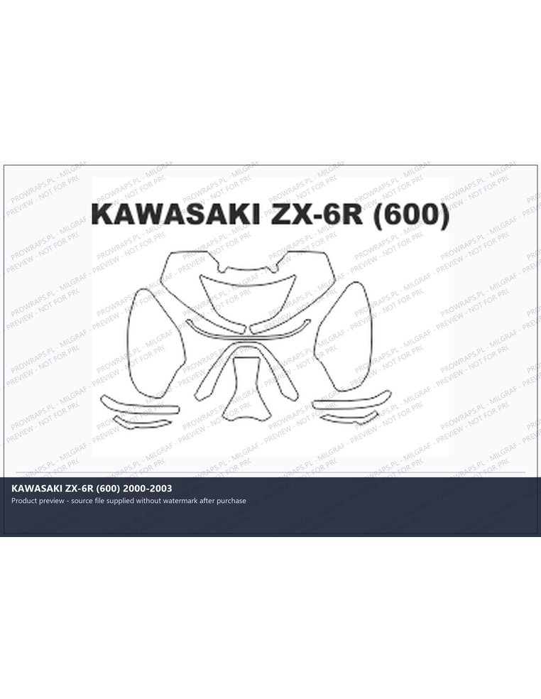 PPF Template - KAWASAKI ZX-6R (600) 2000-2003