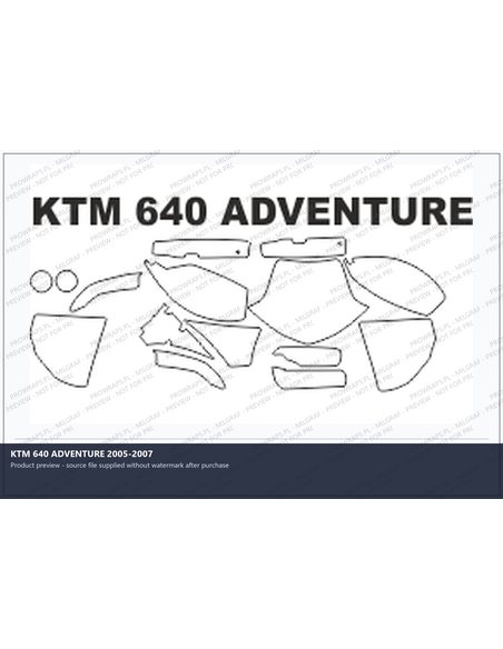 PPF Template - KTM 640 ADVENTURE 2005-2007