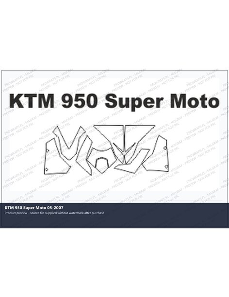 PPF Template - KTM 950 Super Moto 05-2007