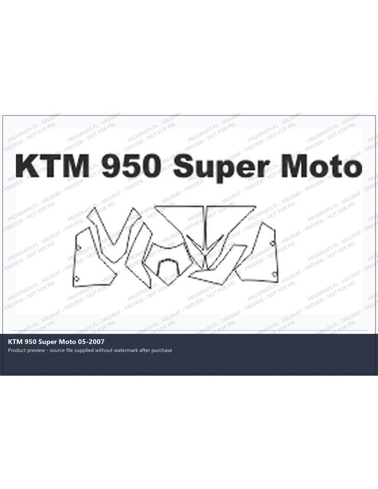 PPF Template - KTM 950 Super Moto 05-2007