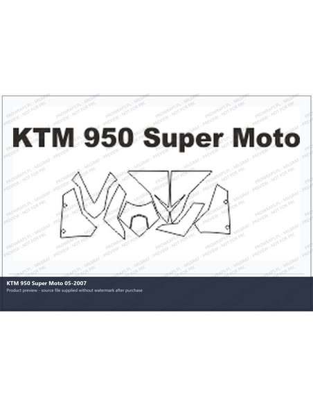 PPF Template - KTM 950 Super Moto 05-2007