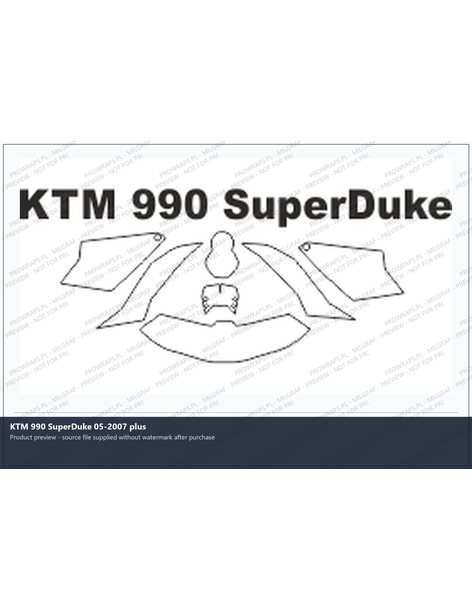 PPF Template - KTM 990 SuperDuke 05-2007 plus