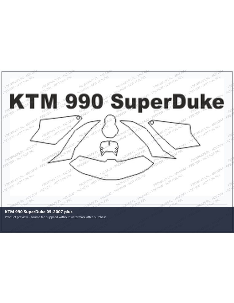 PPF Template - KTM 990 SuperDuke 05-2007 plus