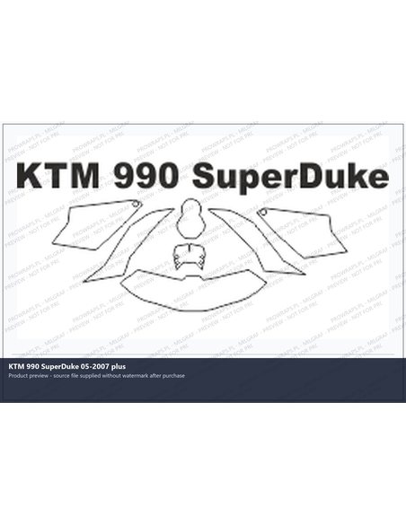 PPF Template - KTM 990 SuperDuke 05-2007 plus