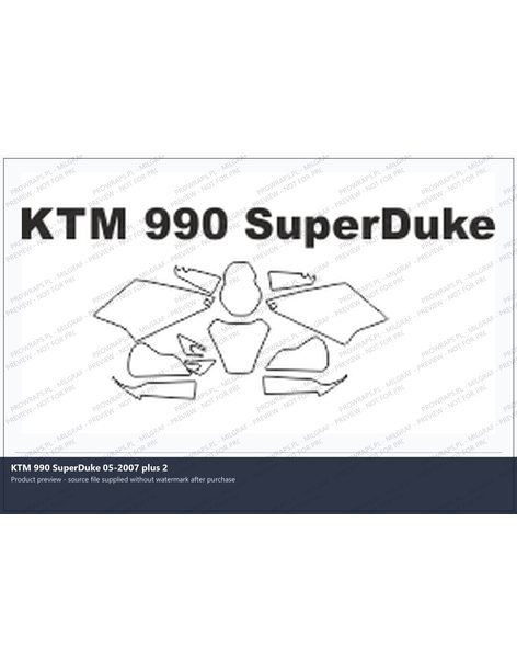 PPF Template - KTM 990 SuperDuke 05-2007 plus 2