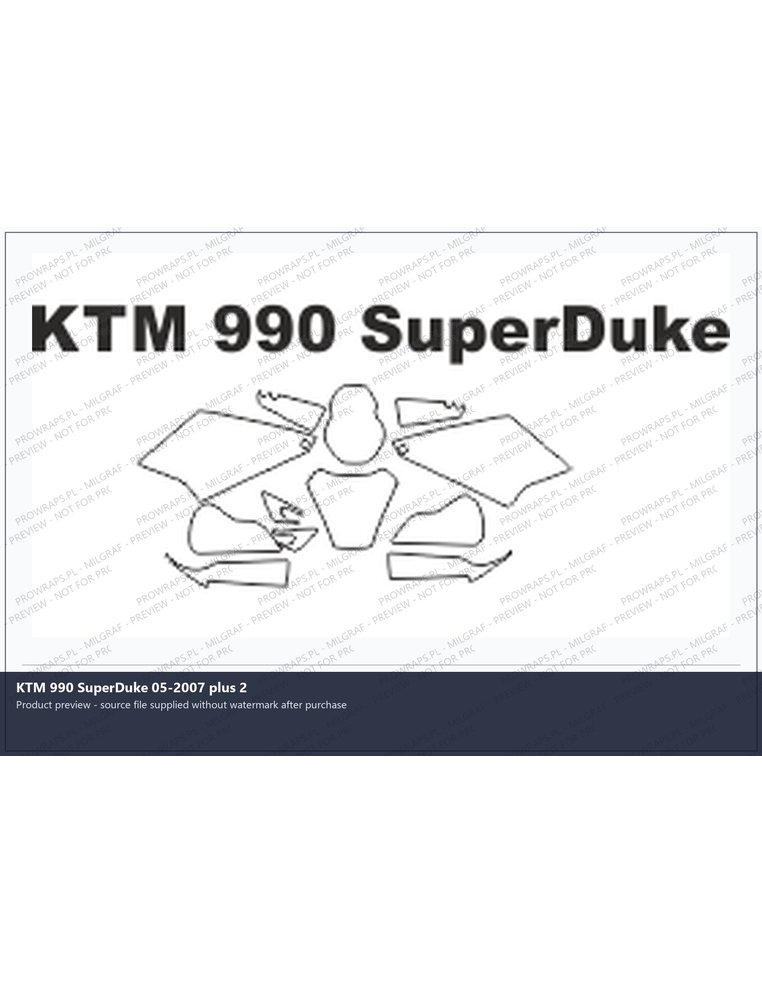 PPF Template - KTM 990 SuperDuke 05-2007 plus 2