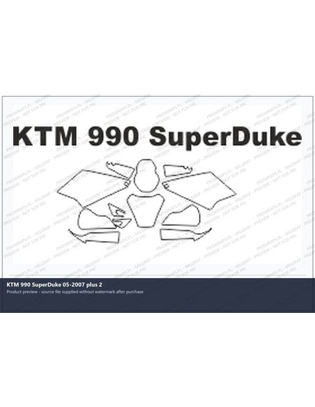 PPF Template - KTM 990 SuperDuke 05-2007 plus 2